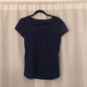 Blue lace top